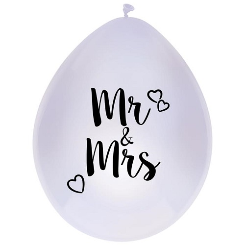 Ballonnen Mr & Mrs 6stuks