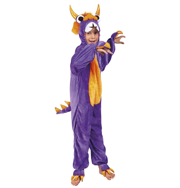 Kinderkostuum paars monster - 140