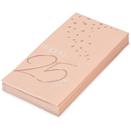 Servetten Elegant Lush Blush 25 jaar 10st
