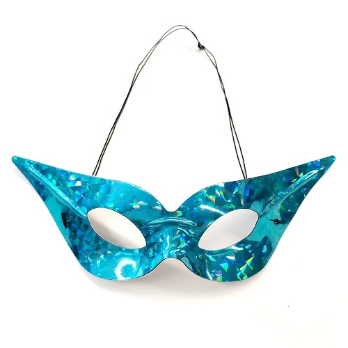 Oogmasker vogelmodel hologram - Blauw