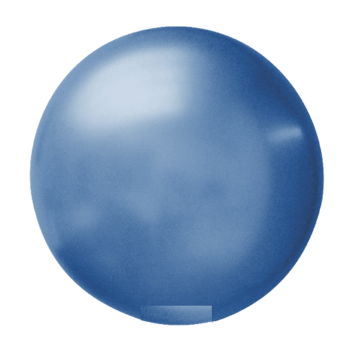Ballon rond 50cm blauw metallic per stuk
