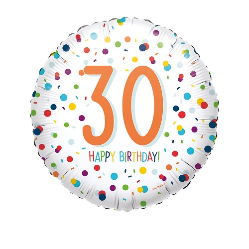 Folieballon confetti happy birthday 30