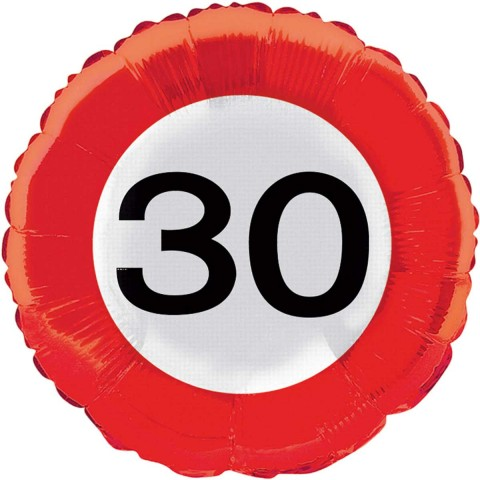 Folieballon verkeersbord 30