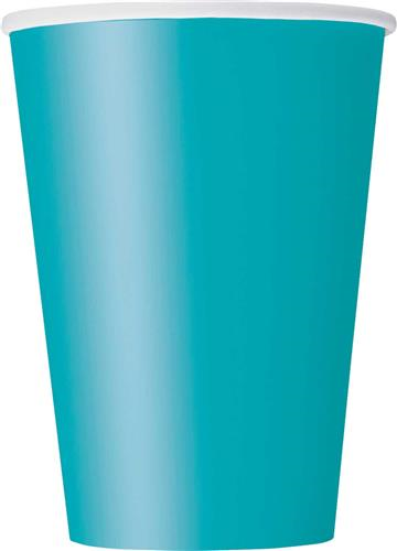 Caribbean teal bekertjes 8st