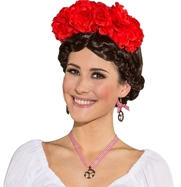 Diadeem bloemenkrans rood