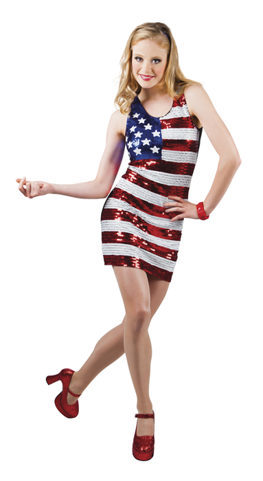 Pailletten jurkje Amerikaanse vlag