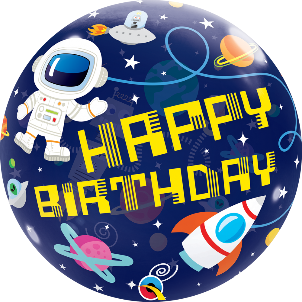 Bubbles ballon happy birthday space 56cm