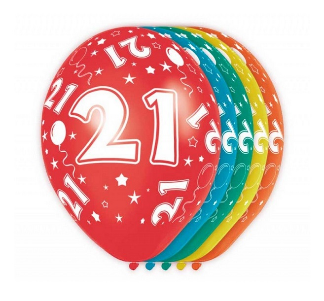 Ballonnen 21 jaar metallic