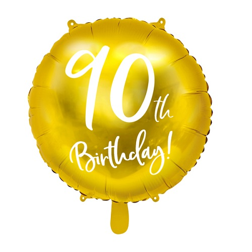Folieballon 90 jaar goud 45cm