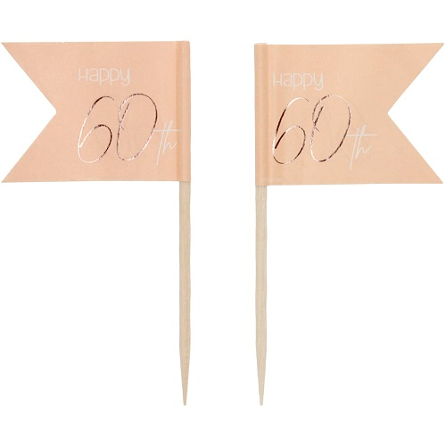 Cocktailprikkers Elegant Lush Blush 60 jaar 36st