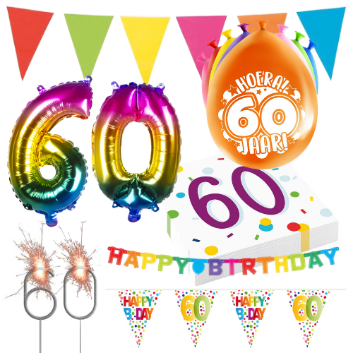 Colourful Celebration feest pakket 60 jaar