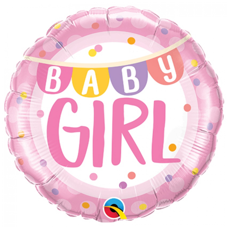 Folieballon baby girl banner 46cm
