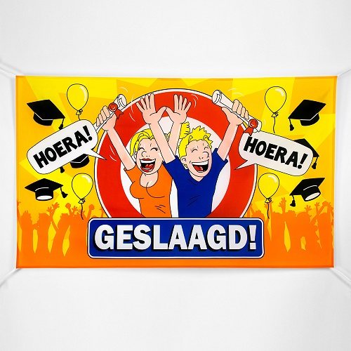 Gevelvlag geslaagd hoera 90x150cm