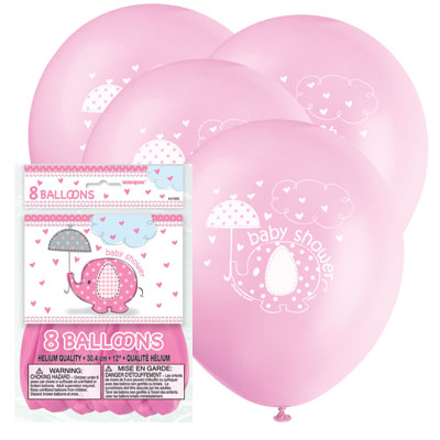 Ballonnen babyshower roze 8st