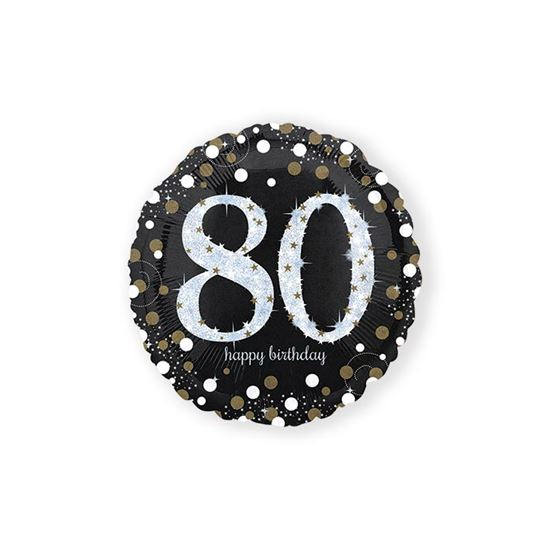 Folieballon sparkling 80 jaar gold 46cm