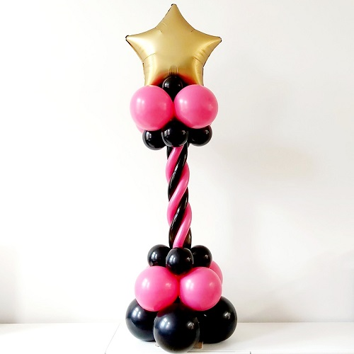 Mini ballonpilaar superswirl met 1 folieballon