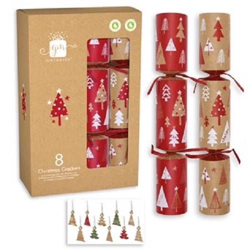 8 st. Christmas Crackers Kraft Trees 12 inch XAMGS501