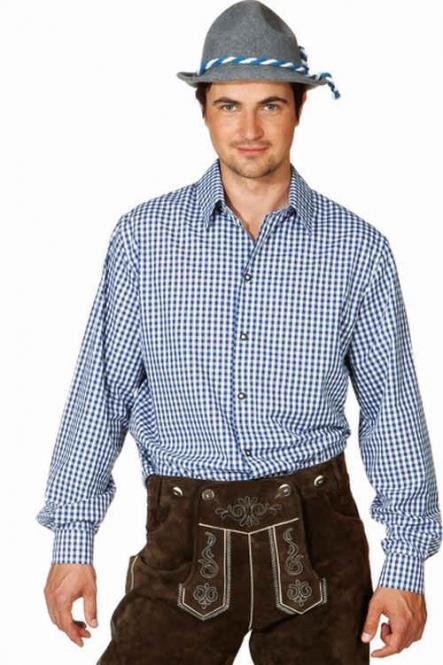 Tiroler blouse blauw-wit