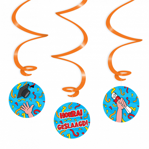 Swirl decoratie Geslaagd cartoon 3st