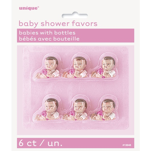 Geboorte uitdeelcadeautjes baby's roze 6st