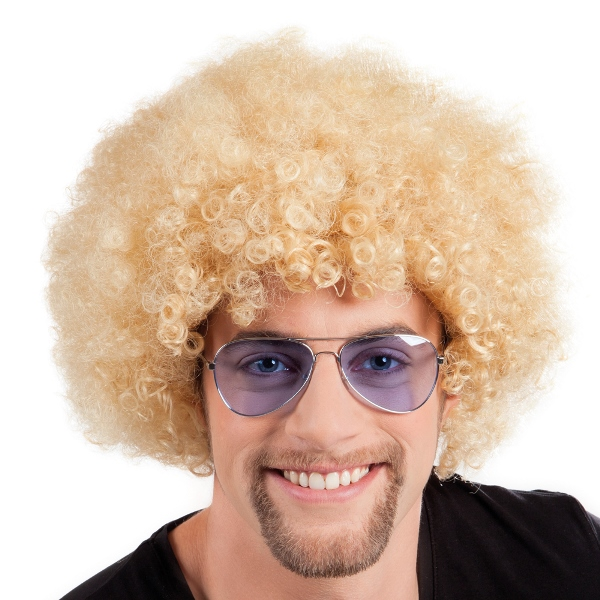 Afro pruik blond