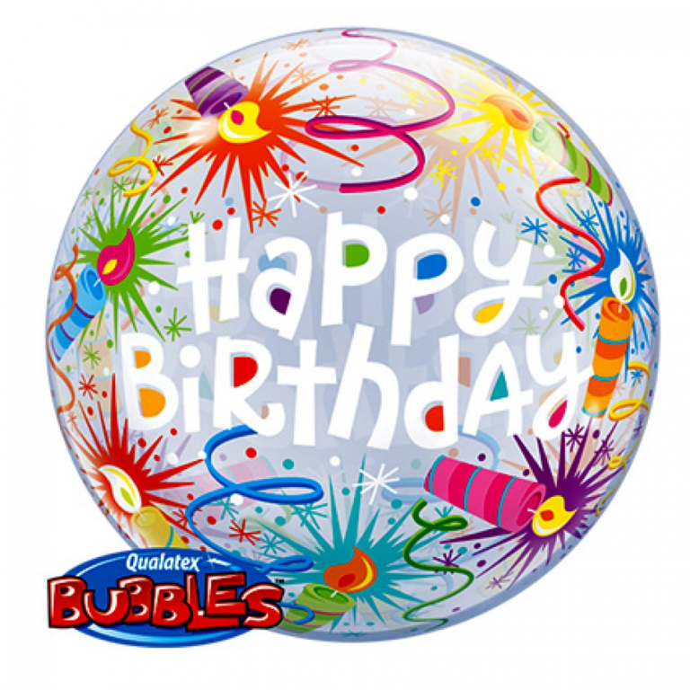 Bubbles ballon happy birthday candles 56cm