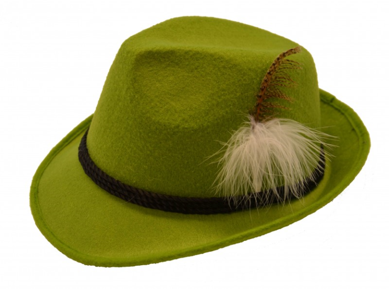 Tiroler hoed mosgroen met veer