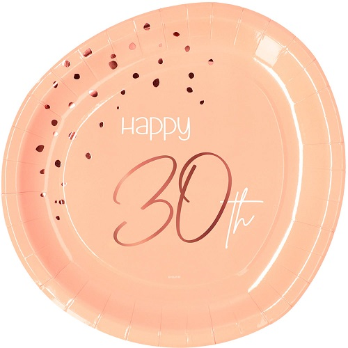 Bordjes Elegant Lush Blush 30 jaar 8st