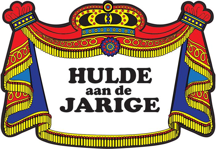 Deurbord huldeschild aan de jarige