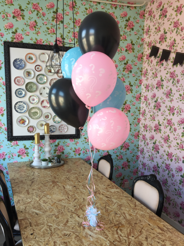 Gender reveal zwarte confetti ballon 35cm