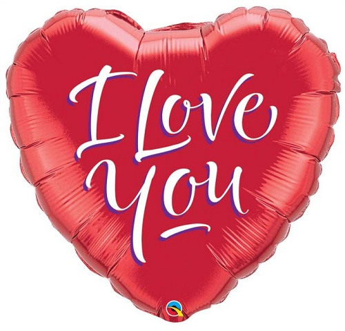 Folieballon I love you rood hart 43cm