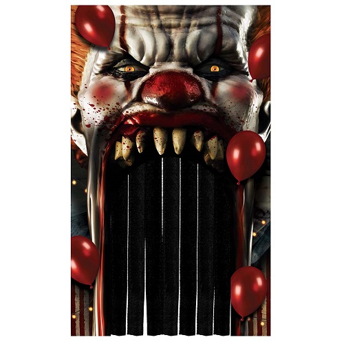 Deurgordijn Terror clown 145x240cm stof