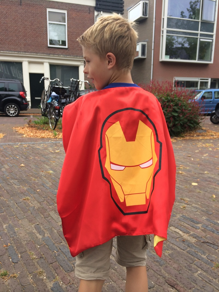 Cape Superheld Iron man met masker