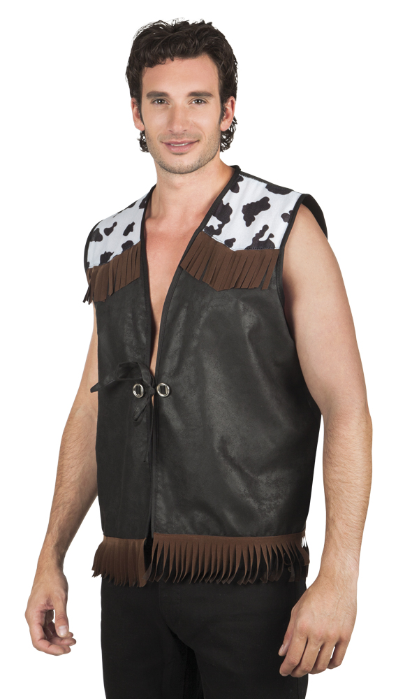 Cowboy vest zwart heren