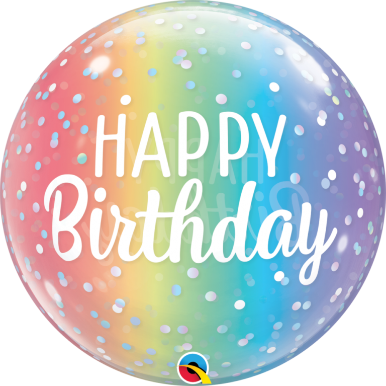 Bubbles ballon happy birthday regenboog 56cm