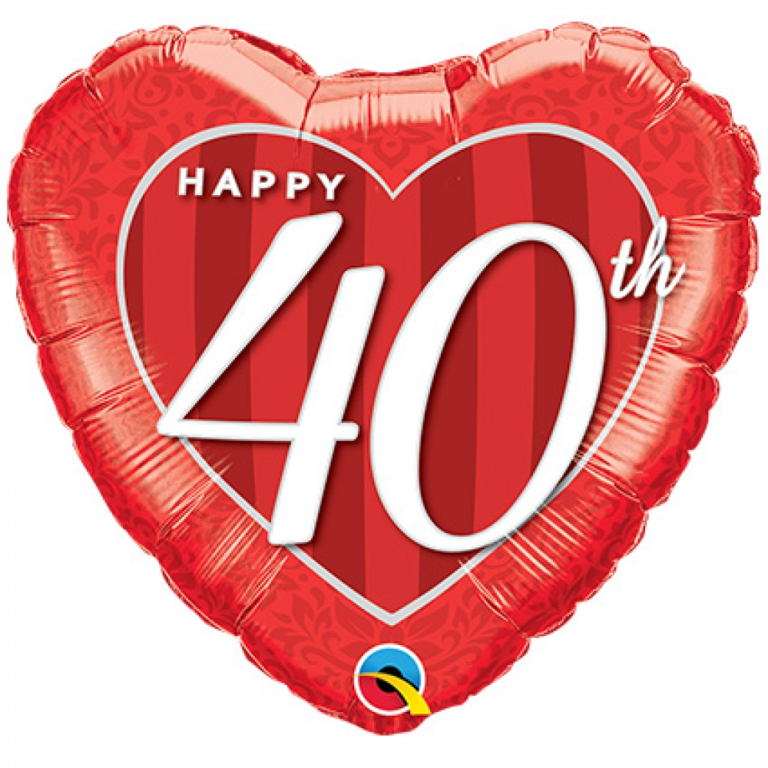 Folieballon hart 40 jaar getrouwd 46cm