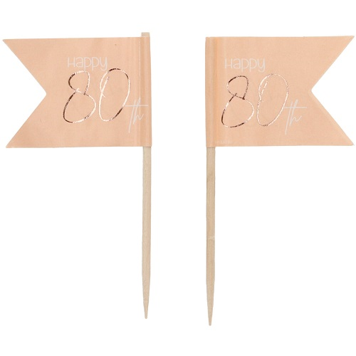 Cocktailprikkers Elegant Lush Blush 80 jaar 36st