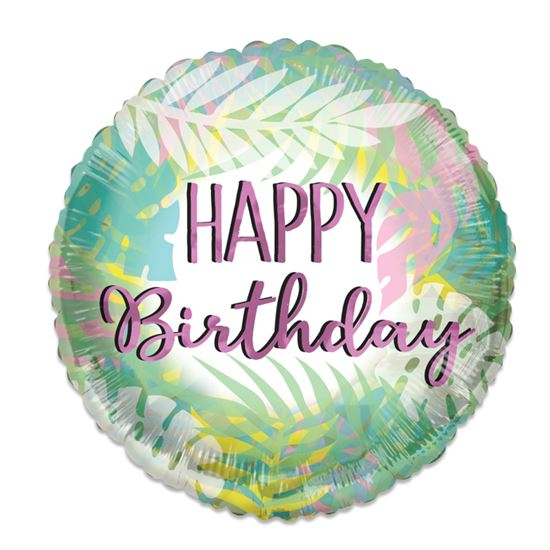 Folieballon ECO birthday leaves 46cm