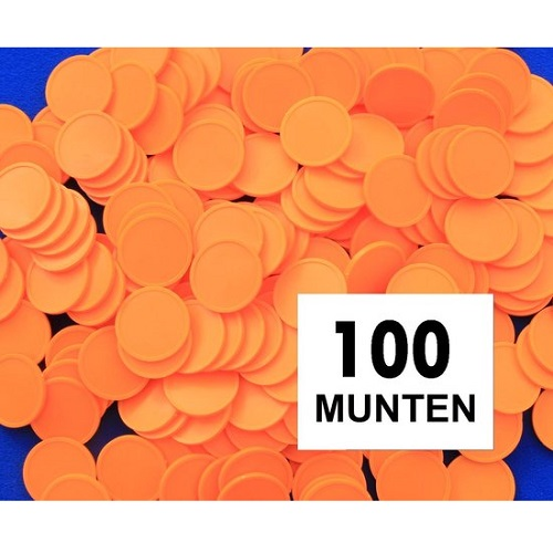Blanco consumptiemunten oranje 100st