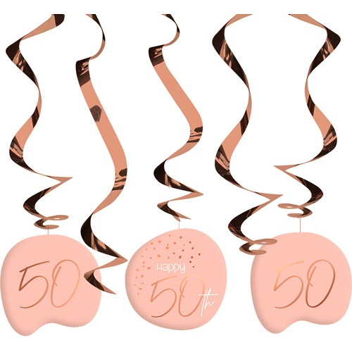 Hangdecoratie Elegant Lush Blush 50 jaar 5st
