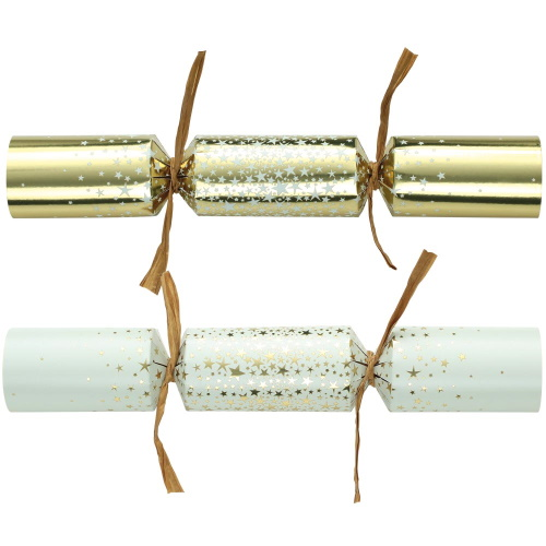 50 st. Christmas Crackers Cream and Gold stars 11 inch XIGDC0613