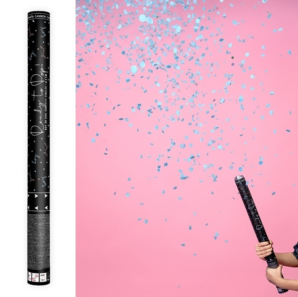 Gender reveal confetti shooter blauw