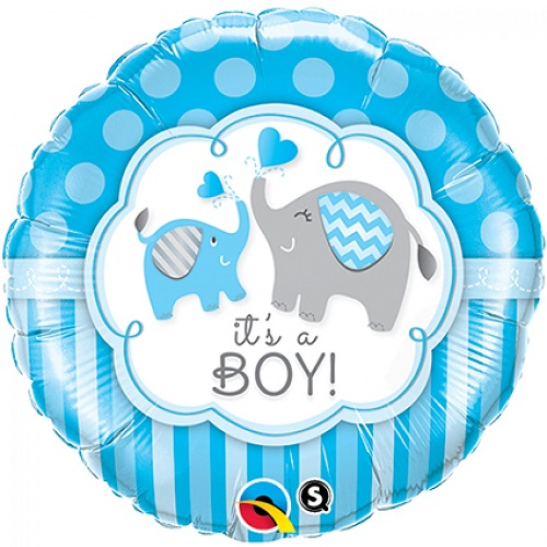 Folieballon It's a boy Elephants 46cm