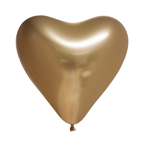 Hart ballonnen chrome goud 10st