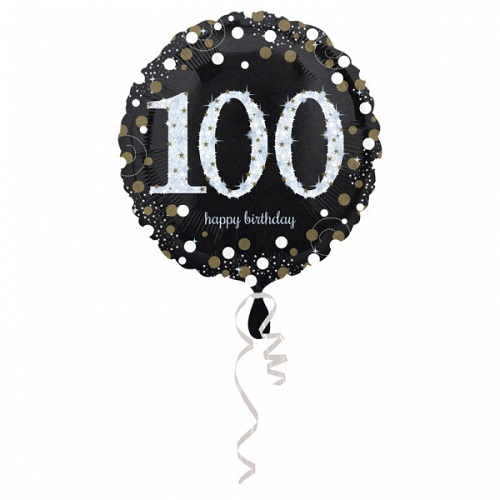 Folieballon sparkling gold 100 jaar