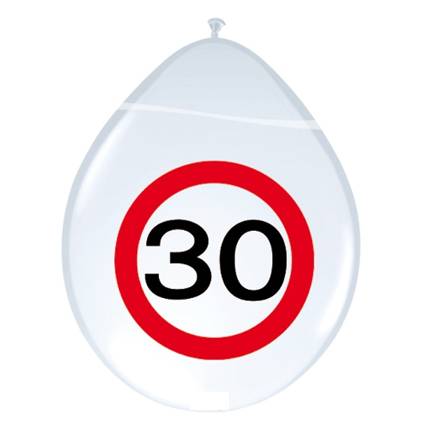 Ballonnen 30 jaar verkeersbord