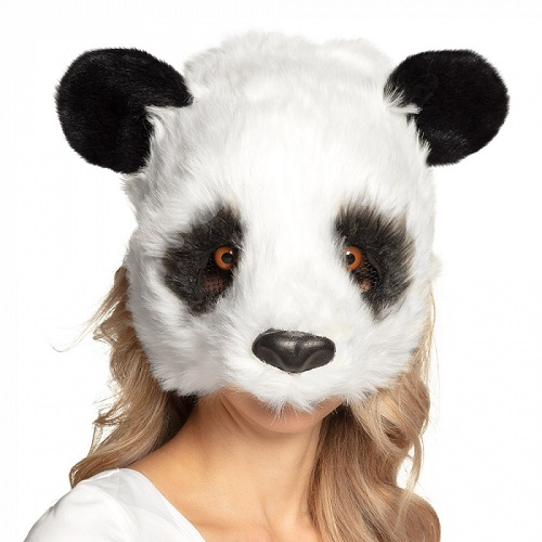 Pluchen halfmasker panda