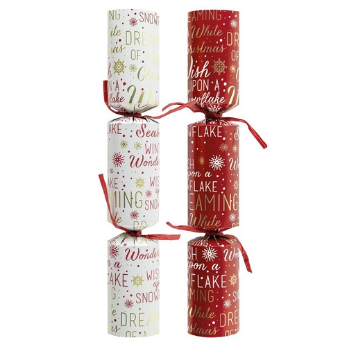 50 st. Christmas Crackers Cream and red Script 11 inch XIGDC2860