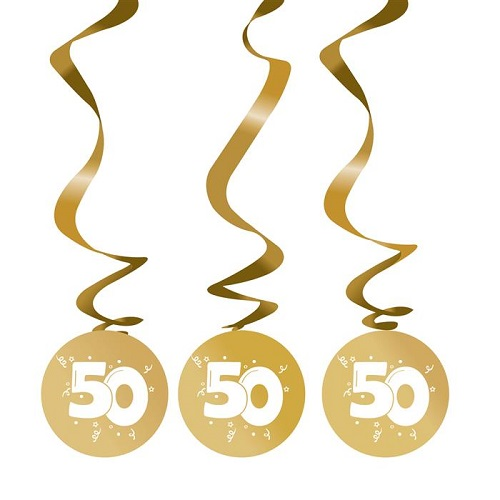 Hangdeco 50 goud 3st