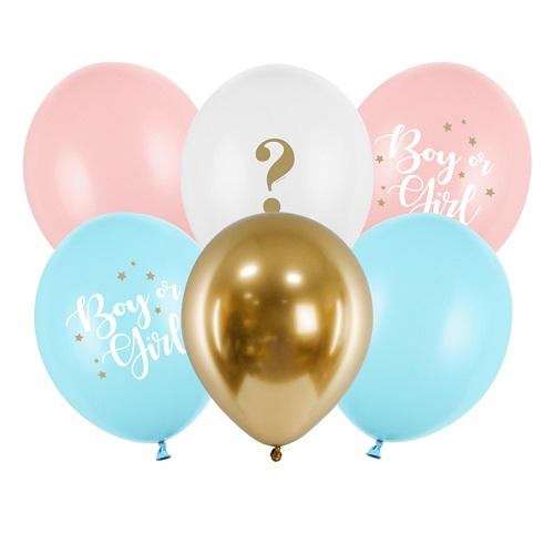 Gender reveal ballonnen boy or girl 6st